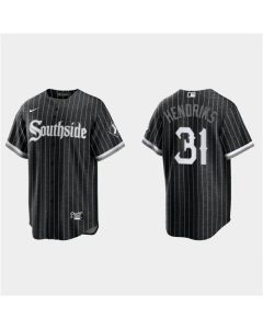 Men's Chicago White Sox #31 Liam Hendriks Black 2021 City Connect Cool Base Stitched Jersey