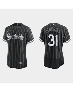 Men's Chicago White Sox #31 Liam Hendriks Black 2021 City Connect Flex Base Stitched Jersey