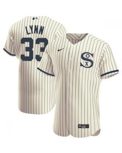Men's Chicago White Sox #33 Lance Lynn 2021 Cream/Navy Field of Dreams Name&Number Flex Base Stitched Jersey