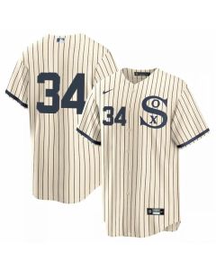 Men's Chicago White Sox #34 Michael Kopech 2021 Cream/Navy Field of Dreams Cool Base Stitched Jersey