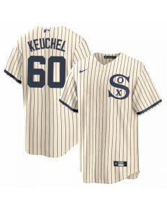 Men's Chicago White Sox #60 Dallas Keuchel 2021 Cream/Navy Name&Number Field of Dreams Cool Base Stitched Jersey
