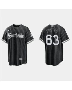Men's Chicago White Sox #63 Matt Foster Black 2021 City Connect Cool Base Stitched Jersey