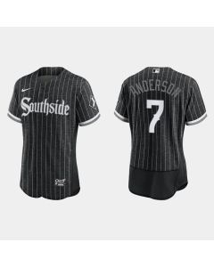 Men's Chicago White Sox #7 Tim Anderson 2021 City Connect Flex Base Stitched Jersey