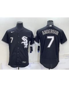 Men's Chicago White Sox #7 Tim Anderson Black Flex Base Stitched Jersey