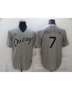 Men's Chicago White Sox #7 Tim Anderson Grey Cool Base Stitched MLB Jersey (White Grey)
