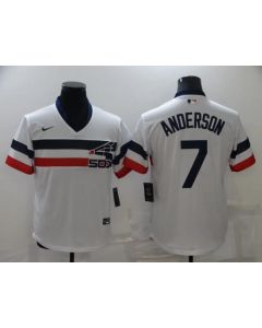 Men's Chicago White Sox #7 Tim Anderson White Cool Base Stitched Jersey (Style 2)