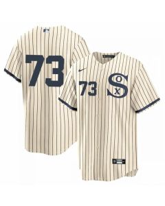 Men's Chicago White Sox #73 Yermin Mercedes 2021 Cream/Navy Field of Dreams Cool Base Stitched Jersey