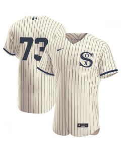 Men's Chicago White Sox #73 Yermin Mercedes 2021 Cream/Navy Field of Dreams Flex Base Stitched Jersey