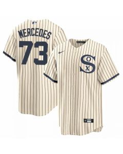 Men's Chicago White Sox #73 Yermin Mercedes 2021 Cream/Navy Name&Number Field of Dreams Cool Base Stitched Jersey