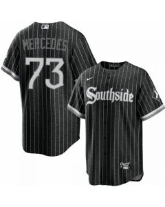 Men's Chicago White Sox #73 Yermin Mercedes Black 2021 City Connect Cool Base Stitched Baseball Jersey