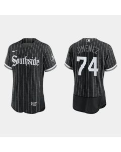 Men's Chicago White Sox #74 Eloy Jimenez 2021 City Connect Flex Base Stitched Jersey