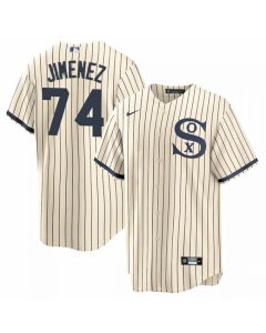 Men's Chicago White Sox #74 Eloy Jimenez 2021 Cream/Navy Name&Number Field of Dreams Cool Base Stitched Jersey