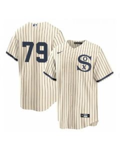 Men's Chicago White Sox #79 Jose Abreu 2021 Cream/Navy Field of Dreams Cool Base Stitched Jersey
