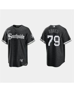 Men's Chicago White Sox #79 Jose Abreu Black 2021 City Connect Cool Base Stitched Jersey