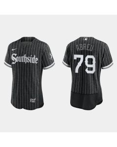 Men's Chicago White Sox #79 Jose Abreu Black 2021 City Connect Flex Base Stitched Jersey