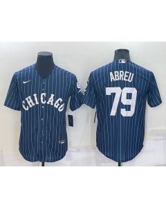 Men's Chicago White Sox #79 Jose Abreu Navy Cool Base Stitched Jersey
