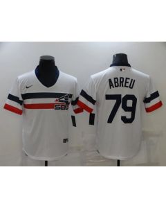 Men's Chicago White Sox #79 Jose Abreu White Cool Base Stitched Jersey (White)