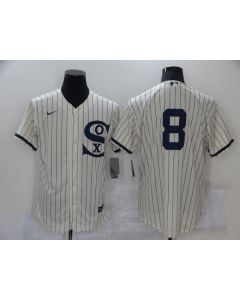 Men's Chicago White Sox #8 Bo Jackson 2021 Cream/Navy Field of Dreams Cool Base Stitched Jersey
