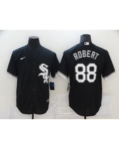 Men's Chicago White Sox #88 Luis Robert Black Cool Base Stitched Jersey (Black White)