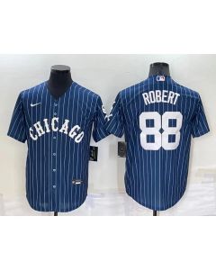 Men's Chicago White Sox #88 Luis Robert Navy Cool Base Stitched Jersey