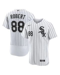Men's Chicago White Sox #88 Luis Robert White/Black Home Authentic Player Jersey (Black White)
