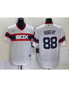 Men's Chicago White Sox #88 Luis Robert White Cool Base Stitched Jersey (White)