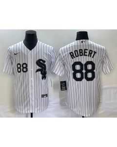 Men's Chicago White Sox #88 Luis Robert White Cool Base Stitched Jersey