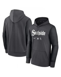 Men's Chicago White Sox Black 2022 City Connect Therma Performance Pullover Hoodie