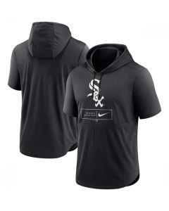 Men's Chicago White Sox Black Short Sleeve Pullover Hoodie