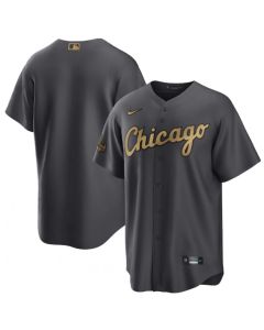 Men's Chicago White Sox Blank 2022 All-Star Charcoal Cool Base Stitched Baseball Jersey