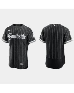 Men's Chicago White Sox Blank Black 2021 City Connect Flex Base Stitched Jersey