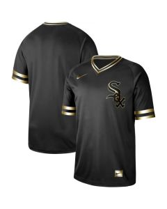 Men's Chicago White Sox Blank Black Gold Stitched MLB Jersey
