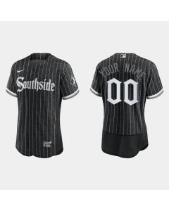 Men's Chicago White Sox Customized Black 2021 City Connect Flex Base Stitched MLB Jersey