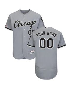Men's Chicago White Sox Grey Customized Stitched MLB Jersey