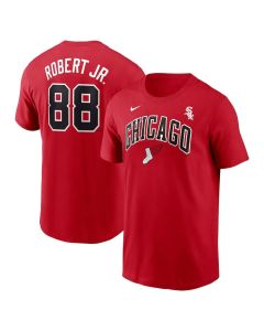 Men's Chicago White Sox Luis Robert Jr. Red 2025 City Connect Fuse Name & Number T-Shirt (Red White)