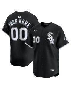 Men's Chicago White Sox Nike Black Alternate Limited Custom Jersey (Black White)