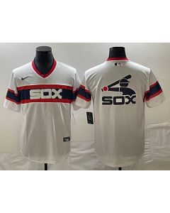 Men's Chicago White Sox White Team Big Logo Cool Base Stitched Jersey (White)
