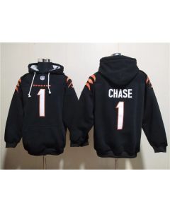 Men's Cincinnati Bengals #1 Ja'Marr Chase Black Pullover Hoodie