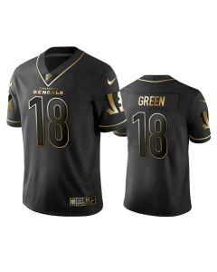 Men's Cincinnati Bengals #18 A.J. Green 2019 Black Gold Edition Stitched NFL Jersey