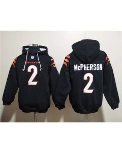 Men's Cincinnati Bengals #2 Evan McPherson Black Pullover Hoodie