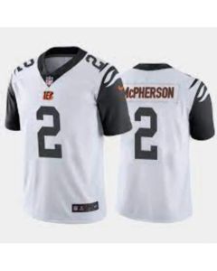 Men's Cincinnati Bengals #2 Evan McPherson White Color Rush Stitched Jersey