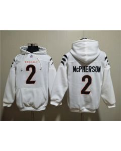 Men's Cincinnati Bengals #2 Evan McPherson White Pullover Hoodie