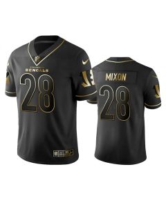 Men's Cincinnati Bengals #28 Joe Mixon 2019 Black Gold Edition Stitched NFL Jersey