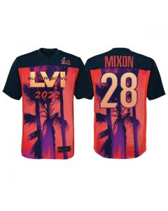 Men's Cincinnati Bengals #28 Joe Mixon Super Bowl LVI Red/Black Stitched Jersey