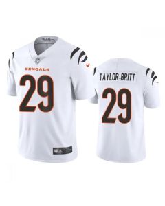 Men's Cincinnati Bengals #29 Cam Taylor-Britt White Vapor Limited Stitched Football Jersey