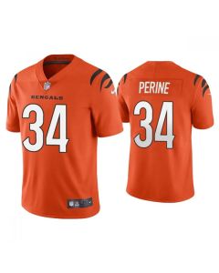 Men's Cincinnati Bengals #34 Samaje Perine 2021 Orange Vapor Untouchable Limited Stitched Jersey