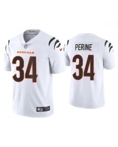 Men's Cincinnati Bengals #34 Samaje Perine 2021 White Vapor Untouchable Limited Stitched Jersey