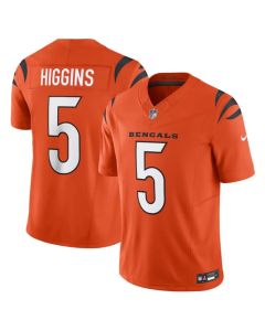 Men's Cincinnati Bengals #5 Tee Higgins Orange 2023 F.U.S.E. Vapor Untouchable Limited Stitched Jersey