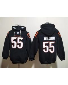 Men's Cincinnati Bengals #55 Logan Wilson Black Pullover Hoodie