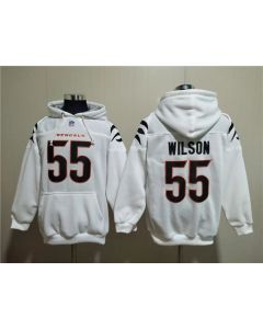 Men's Cincinnati Bengals #55 Logan Wilson White Pullover Hoodie